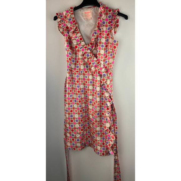 Kate Spade x Florence Broadhurst Aubrey Ruffle Wrap Dress 100% Silk Size 8 - Picture 2 of 16